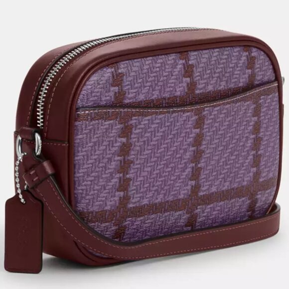 COACH Mini Camera Bag With Plaid Print - Picture 3 of 15